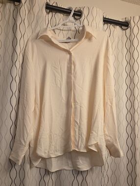 H&M Cream Button-Up Blouse